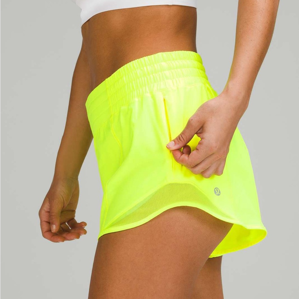 Lululemon Neon Yellow Speed up shorts (size 6) great condition worn few times*